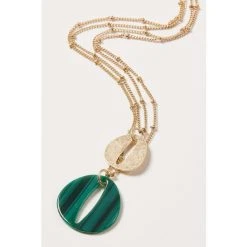Oliver Bonas Galia Resin & Metal Double Row Necklace -Oliver Bonas Shop unnamed file 1005