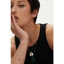 Oliver Bonas Galia Resin & Metal Double Row Necklace -Oliver Bonas Shop unnamed file 1007