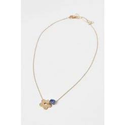 Oliver Bonas Gold Nerida Flower And Blue Stone Pendant Necklace -Oliver Bonas Shop unnamed file 1010