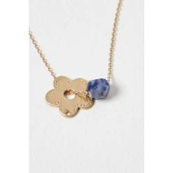 Oliver Bonas Gold Nerida Flower And Blue Stone Pendant Necklace -Oliver Bonas Shop unnamed file 1011