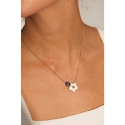 Oliver Bonas Gold Nerida Flower And Blue Stone Pendant Necklace -Oliver Bonas Shop unnamed file 1013