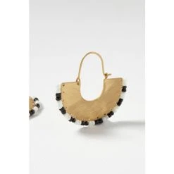 Oliver Bonas Natural Arcadia Semi Circle With Bead Detail Trim Hoop Earrings -Oliver Bonas Shop unnamed file 102