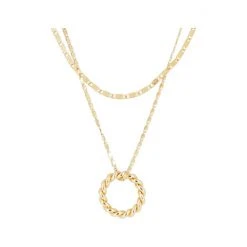 Oliver Bonas Gold Marina Twist Layered Chain Pendant Necklace