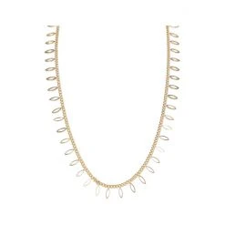 Oliver Bonas Gold Coloured Margot Leaf Motif Chain Necklace