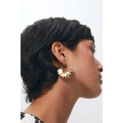 Oliver Bonas Natural Arcadia Semi Circle With Bead Detail Trim Hoop Earrings -Oliver Bonas Shop unnamed file 104