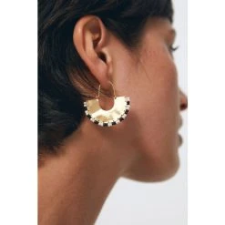 Oliver Bonas Natural Arcadia Semi Circle With Bead Detail Trim Hoop Earrings -Oliver Bonas Shop unnamed file 105