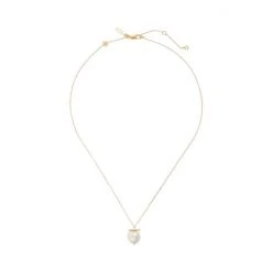 Oliver Bonas Gold Plated Brass Almeta Freshwater Pearl & Bar Necklace