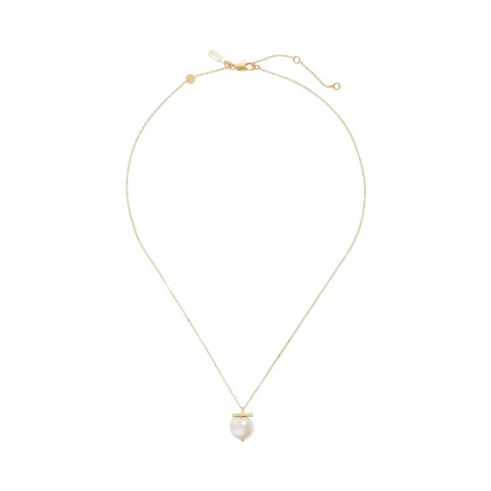 Oliver Bonas Gold Plated Brass Almeta Freshwater Pearl & Bar Necklace 3 Oliver Bonas Gold Plated Brass Almeta Freshwater Pearl & Bar Necklace