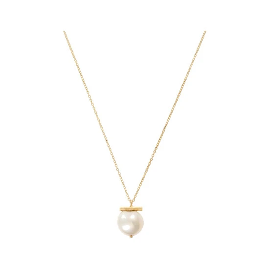 Oliver Bonas Gold Plated Brass Almeta Freshwater Pearl & Bar Necklace 4 Oliver Bonas Gold Plated Brass Almeta Freshwater Pearl & Bar Necklace - Image 2