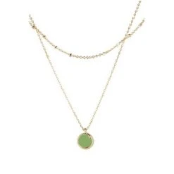 Oliver Bonas Emir Round Gold Coloured Enamel Drop Double Row Necklace -Oliver Bonas Shop unnamed file 1065