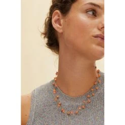 Oliver Bonas Orange Fleur Flower Link Collar Necklace -Oliver Bonas Shop unnamed file 1078