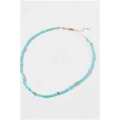Oliver Bonas Blue Jovie Beaded Nugget Amazonite Gold Plated Necklace -Oliver Bonas Shop unnamed file 1091