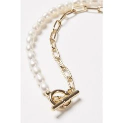 Oliver Bonas White Oriel Chain & Pearl T-Bar Chain Necklace -Oliver Bonas Shop unnamed file 1111