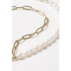 Oliver Bonas White Oriel Chain & Pearl T-Bar Chain Necklace -Oliver Bonas Shop unnamed file 1112