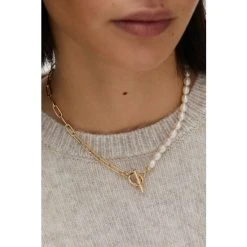 Oliver Bonas White Oriel Chain & Pearl T-Bar Chain Necklace -Oliver Bonas Shop unnamed file 1113