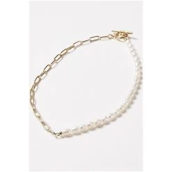 Oliver Bonas White Oriel Chain & Pearl T-Bar Chain Necklace -Oliver Bonas Shop unnamed file 1115