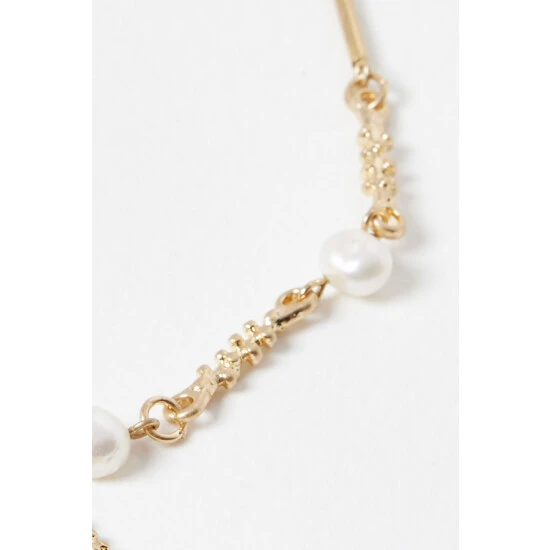 Oliver Bonas Blue Romina Beads And Pearls With Textured Disc Pendant Necklace 7 Oliver Bonas Blue Romina Beads And Pearls With Textured Disc Pendant Necklace - Image 5