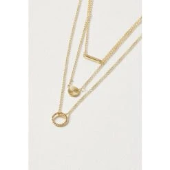 Oliver Bonas Savannah Triple Row Shapes Gold Plated Brass Layered Necklace -Oliver Bonas Shop unnamed file 1126