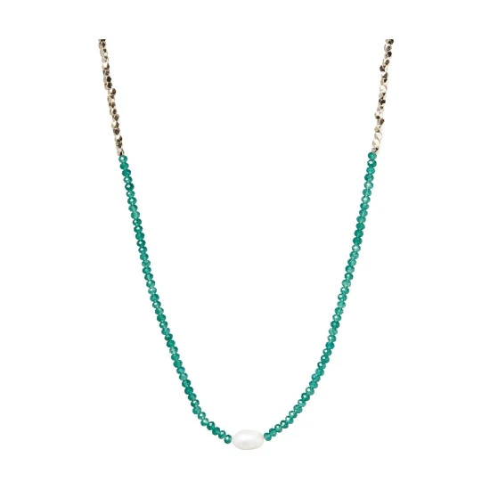 Oliver Bonas Green Geila Beaded Jade Gold Plated Necklace 3 Oliver Bonas Green Geila Beaded Jade Gold Plated Necklace