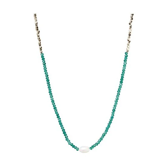 Oliver Bonas Green Geila Beaded Jade Gold Plated Necklace 9 Oliver Bonas Green Geila Beaded Jade Gold Plated Necklace - Image 7