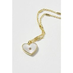 Oliver Bonas Gold Tone Kairi Engraved Mother Of Pearl Heart Drop Pendant -Oliver Bonas Shop unnamed file 1151