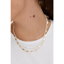 Oliver Bonas Natural Bondi Pearl Chain Double Row Chain Necklace -Oliver Bonas Shop unnamed file 1161