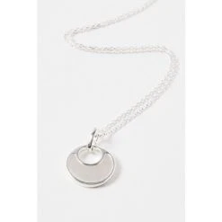 Oliver Bonas Silver Tone Francesca Mother Of Pearl Curve Disc Drop Pendant Necklace -Oliver Bonas Shop unnamed file 1165