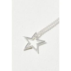 Oliver Bonas Silver Tone Star Outline Gem And Chain Necklace -Oliver Bonas Shop unnamed file 1173