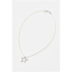 Oliver Bonas Silver Tone Star Outline Gem And Chain Necklace -Oliver Bonas Shop unnamed file 1174