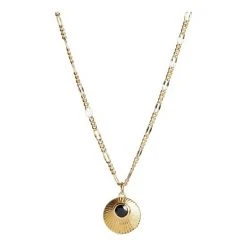 Oliver Bonas Kymani Engraved Disc & Stone Inlay Gold Plated Necklace -Oliver Bonas Shop unnamed file 1179