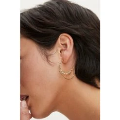 Oliver Bonas Gold Tone Serena Hoop Earrings -Oliver Bonas Shop unnamed file 119