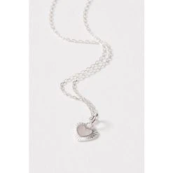 Oliver Bonas Silver Tone Luminita Mother Of Pearl Inlay Heart Mini Pendant Necklace -Oliver Bonas Shop unnamed file 1207