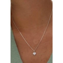 Oliver Bonas Silver Tone Luminita Mother Of Pearl Inlay Heart Mini Pendant Necklace -Oliver Bonas Shop unnamed file 1211