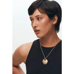 Oliver Bonas Natural Blythe Engraved Organic Shape And Set In Stone Pendant Necklace -Oliver Bonas Shop unnamed file 1242