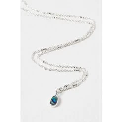 Oliver Bonas Natural Blythe Pebble Charm Paua Shell Silver Coloured Pendant Necklace -Oliver Bonas Shop unnamed file 1264
