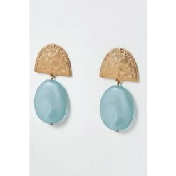 Oliver Bonas Blue Ezra Stone Stud Earrings