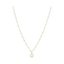 Oliver Bonas Alula Round Pearl Drop Gold Plated Pendant Necklace