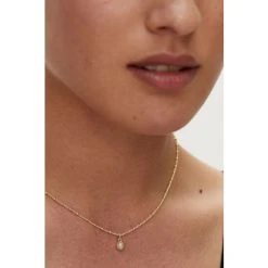 Oliver Bonas Alula Round Pearl Drop Gold Plated Pendant Necklace -Oliver Bonas Shop unnamed file 1300
