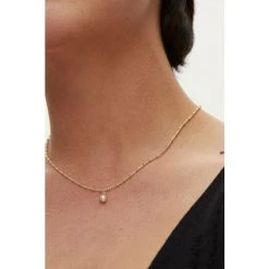 Oliver Bonas Alula Round Pearl Drop Gold Plated Pendant Necklace -Oliver Bonas Shop unnamed file 1301