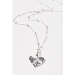 Oliver Bonas Silver Plated Grazia Machine Engraved Heart Charm Necklace -Oliver Bonas Shop unnamed file 1305