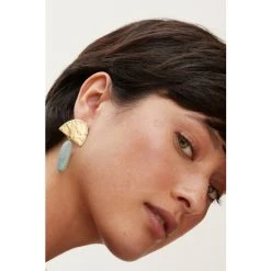Oliver Bonas Blue Ezra Stone Stud Earrings -Oliver Bonas Shop unnamed file 131
