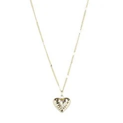Oliver Bonas Oceania Heart Charm Gold Plated Chain Necklace