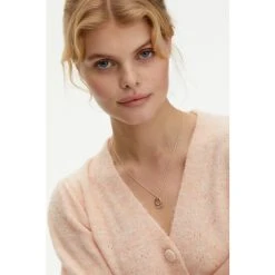 Oliver Bonas Cassandra Pink Organic Loop And Pearl Gold Plated Pendant Necklace -Oliver Bonas Shop unnamed file 1361