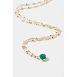 Oliver Bonas Alula Round Onyx Drop Gold Plated Necklace -Oliver Bonas Shop unnamed file 1366
