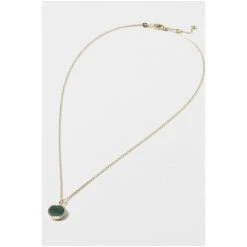 Oliver Bonas Darby Disc & Green Stone Inlay Gold Plated Necklace -Oliver Bonas Shop unnamed file 1387