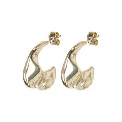 Oliver Bonas Gold Coloured Marci Shiny Wavy Metal Hoop Earrings -Oliver Bonas Shop unnamed file 139