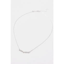 Oliver Bonas Silver Cordelia Multi Flower Casting Silver Bar Necklace