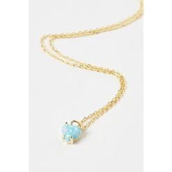 Oliver Bonas Blue Varuna Stone Heart Charm Gold Plated Chain Necklace -Oliver Bonas Shop unnamed file 1402