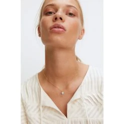 Oliver Bonas Blue Varuna Stone Heart Charm Gold Plated Chain Necklace -Oliver Bonas Shop unnamed file 1404