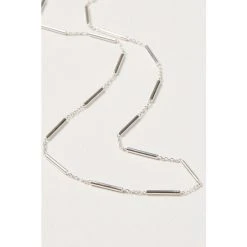 Oliver Bonas Miho Bar Detail Delicate Silver Plated Chain Necklace -Oliver Bonas Shop unnamed file 1415